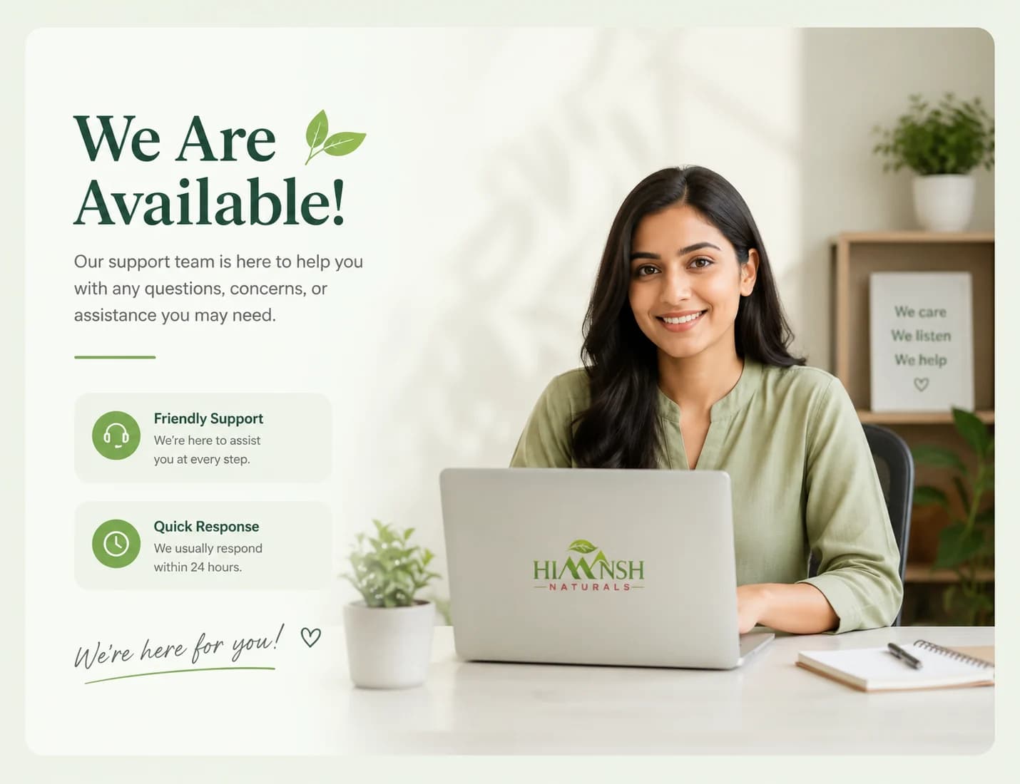 Himansh Naturals support team is available